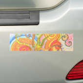 Klikker met Psychedelic Colorful Tree-ontwerp Bumpersticker (Op auto)