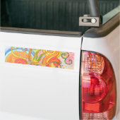 Klikker met Psychedelic Colorful Tree-ontwerp Bumpersticker (Op Truck)