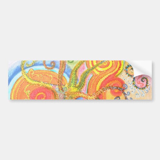 Klikker met Psychedelic Colorful Tree-ontwerp Bumpersticker (Voorkant)