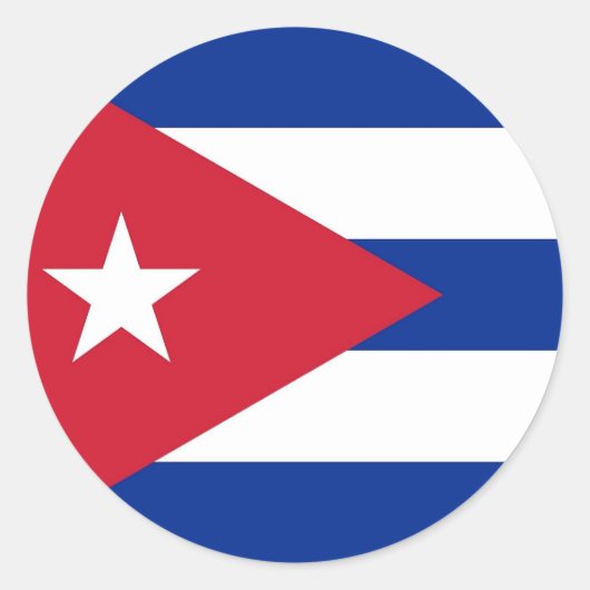 Klikker met vlag Cuba Ronde Sticker (Voorkant)
