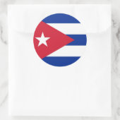 Klikker met vlag Cuba Ronde Sticker (Tas)