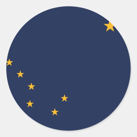 Klikker met vlag van Alaska Ronde Sticker (Voorkant)