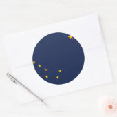 Klikker met vlag van Alaska Ronde Sticker (Envelop)
