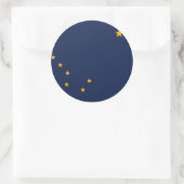 Klikker met vlag van Alaska Ronde Sticker (Tas)