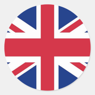 Klikker met vlag van het Verenigd Koninkrijk Ronde Sticker