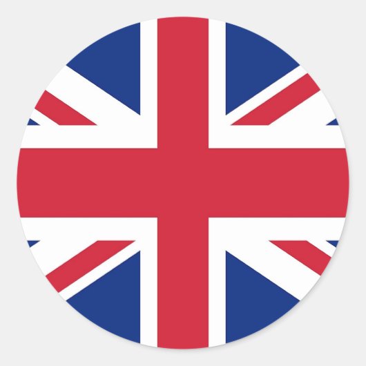 Klikker met vlag van het Verenigd Koninkrijk Ronde Sticker (Voorkant)