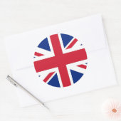 Klikker met vlag van het Verenigd Koninkrijk Ronde Sticker (Envelop)