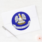 Klikker met vlag van Louisiana Ronde Sticker (Envelop)