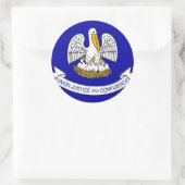 Klikker met vlag van Louisiana Ronde Sticker (Tas)