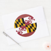 Klikker met vlag van Maryland Ronde Sticker (Envelop)