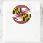 Klikker met vlag van Maryland Ronde Sticker (Tas)