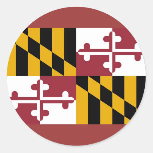 Klikker met vlag van Maryland Ronde Sticker