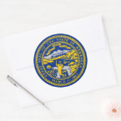 Klikker met vlag van Nebraska Ronde Sticker (Envelop)