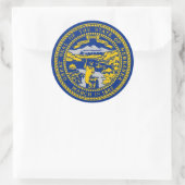 Klikker met vlag van Nebraska Ronde Sticker (Tas)