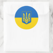 Klikker met vlag van Oekraïne Ronde Sticker (Tas)