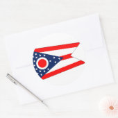 Klikker met vlag van Ohio Ronde Sticker (Envelop)