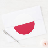 Klikker met vlag van Polen Ronde Sticker (Envelop)