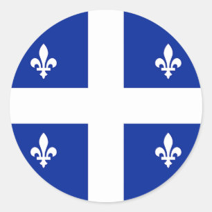 Klikker met vlag van Quebec, Canada Ronde Sticker