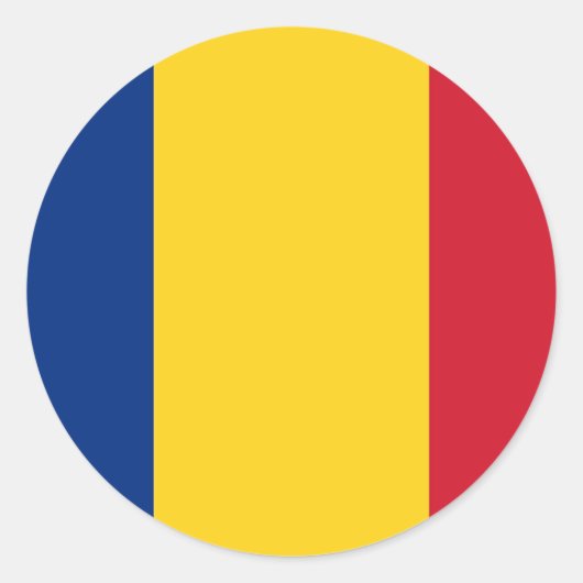 Klikker met vlag van Roemenië Ronde Sticker (Voorkant)