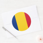 Klikker met vlag van Roemenië Ronde Sticker (Envelop)