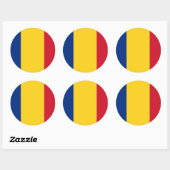 Klikker met vlag van Roemenië Ronde Sticker (Vel)