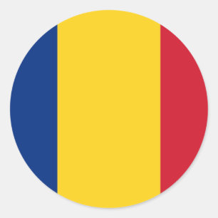 Klikker met vlag van Roemenië Ronde Sticker
