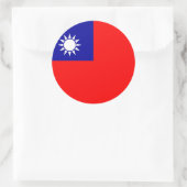Klikker met vlag van Taiwan Ronde Sticker (Tas)