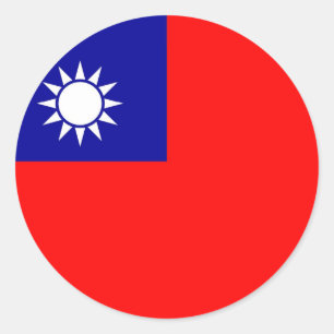 Klikker met vlag van Taiwan Ronde Sticker