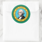 Klikker met vlag van Washington Ronde Sticker (Tas)