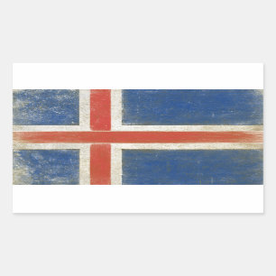 Klikker met vlag voor IJsland Rechthoekige Sticker