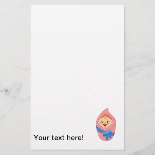 Klikker voor pasgeboren baby briefpapier (Voorkant)