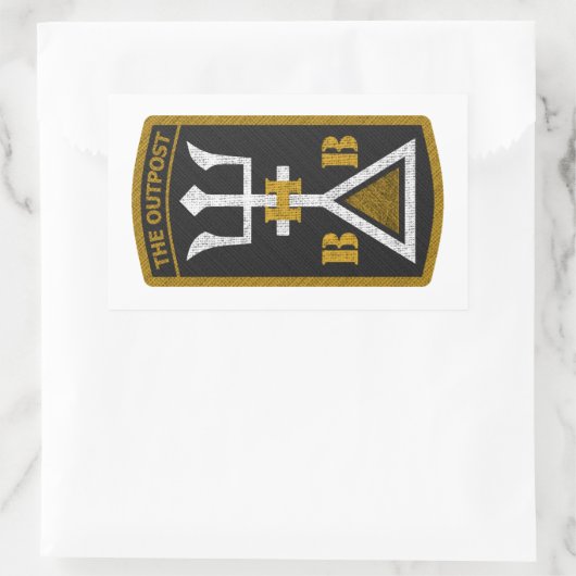 Klikker: wit/OP-BHB Rechthoekige Sticker (Tas)