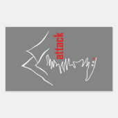 Klim, aanval rechthoekige sticker (Voorkant)