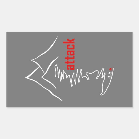 Klim, aanval rechthoekige sticker (Voorkant)