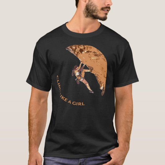 Klim als een Girl Rock die Bouldering Classi bekli T-shirt (Voorkant)