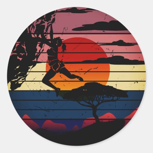 Klim als een Girl Rock-klimmer Ronde Sticker (Voorkant)