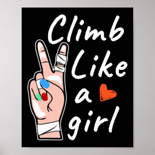 Klim Als Een Meisje, Boulderen Rots Klimmen  Poster