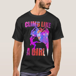 Klim als een meisje in de buitenlucht op het kerkp t-shirt