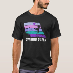Klim als een meisje Retro zonsondergang rotsklimme T-shirt