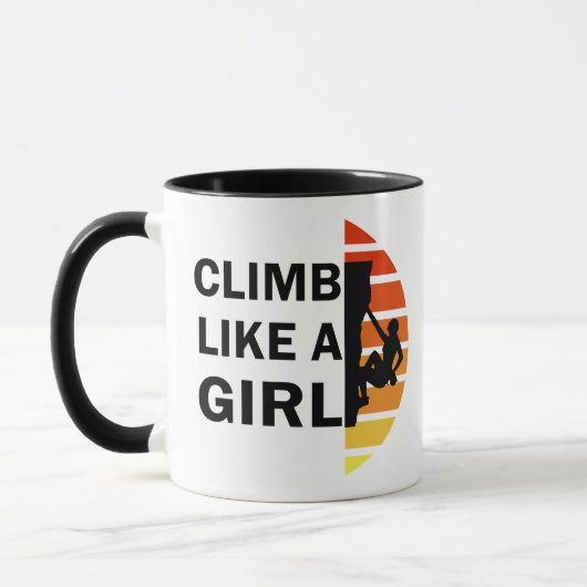 Klim als een meisje Rock grappig Klimcadeau Mok (Links)