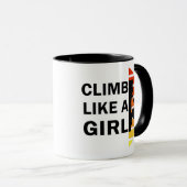 Klim als een meisje Rock grappig Klimcadeau Mok (Voorkant rechts)