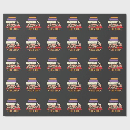 Klim als een meisjesmuur die bergbeklimmen cadeaupapier (Vlak)