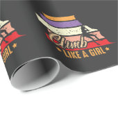 Klim als een meisjesmuur die bergbeklimmen cadeaupapier (Rol Hoek)