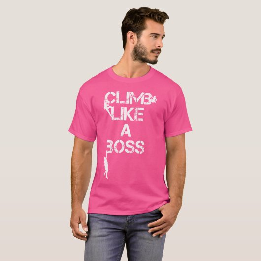 Klim als een rotsrots die de  berg C beklimt T-shirt (Voorkant volledig)