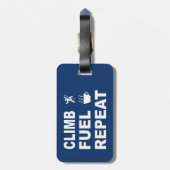 Klim, brandstof, herhalen bagagelabel (Achterkant verticaal)