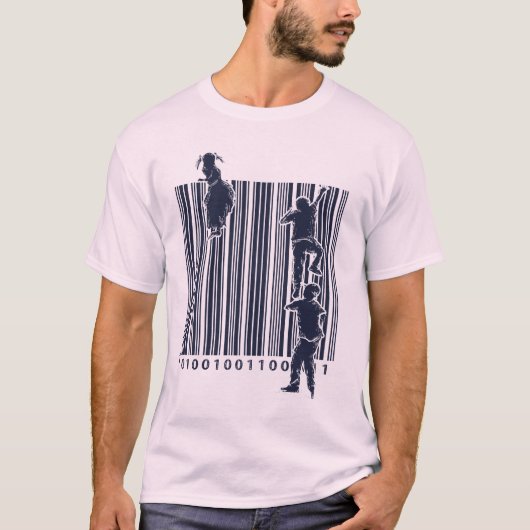 Klim deze streepjescode! t-shirt (Voorkant)