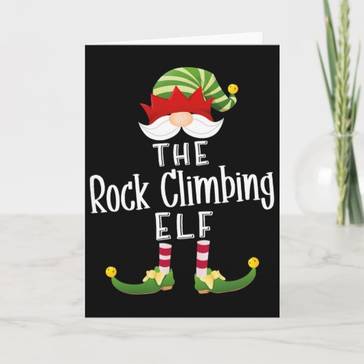 Klim Elf Groep Kerst Grappige Pyjama Par Kaart (Voorkant)