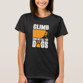 Klim- en dominegesteenteelt in het Bouldering-gebe T-shirt (Voorkant)