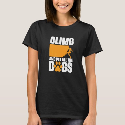 Klim- en dominegesteenteelt in het Bouldering-gebe T-shirt (Voorkant)