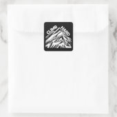 Klim hardbergbeklimmering vierkante sticker (Tas)